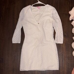 Lilly Pulitzer White Lace Long Sleeve Dress